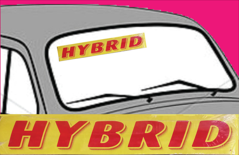 Vinyl 14 1/2" Slogans HYBRID red yellow
