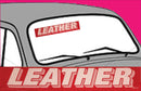 Vinyl 14 1/2" Slogans LEATHER red white