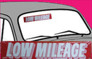 Vinyl 14 1/2" Slogans LOW MILEAGE red white