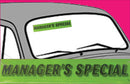 Vinyl 14 1/2" Slogans MANAGER'S SPECIAL chartreuce-green