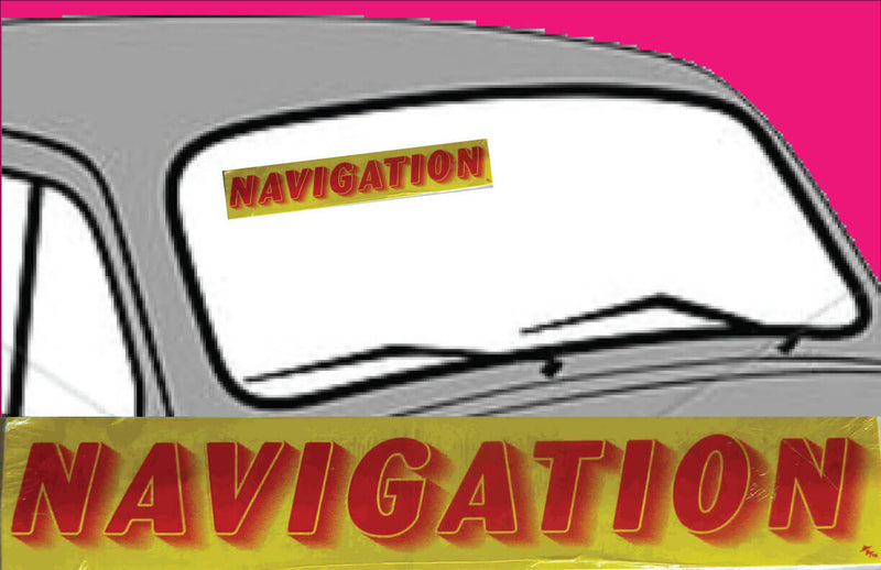 Vinyl 14 1/2" Slogans NAVIGATION red yellow