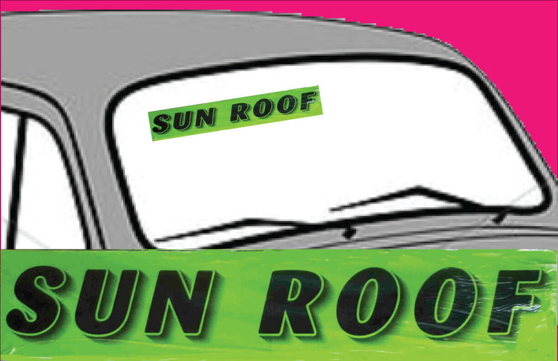 Vinyl 14 1/2" Slogans SUN ROOF chartreuce-green