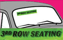 Vinyl 14 1/2" Slogans THIRD ROW SEATING chartreuce-green