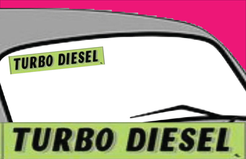 Vinyl 14 1/2" Slogans TURBO DIESEL chartreuce-green