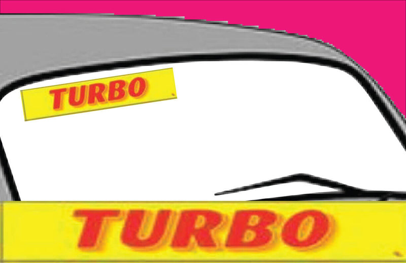 Vinyl 14 1/2" Slogans TURBO Red Yellow