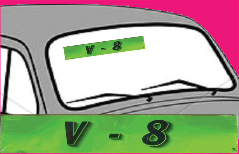 Vinyl 14 1/2" Slogans V-8 chartreuce-green