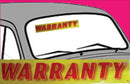 Vinyl 14 1/2" Slogans WARRANTY red yellow
