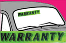 Vinyl 14 1/2" Slogans WARRANTY chartreuce-green