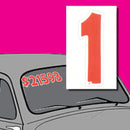 Vinyl Numbers 6" tall Red White Die Cut