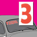 Vinyl Numbers 6" tall Red White Die Cut