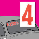 Vinyl Numbers 6" tall Red White Die Cut