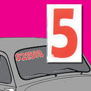 Vinyl Numbers 6" tall Red White Die Cut