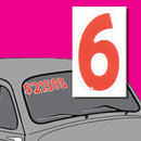 Vinyl Numbers 6" tall Red White Die Cut