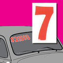 Vinyl Numbers 6" tall Red White Die Cut