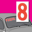 Vinyl Numbers 6" tall Red White Die Cut