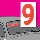 Vinyl Numbers 6" tall Red White Die Cut