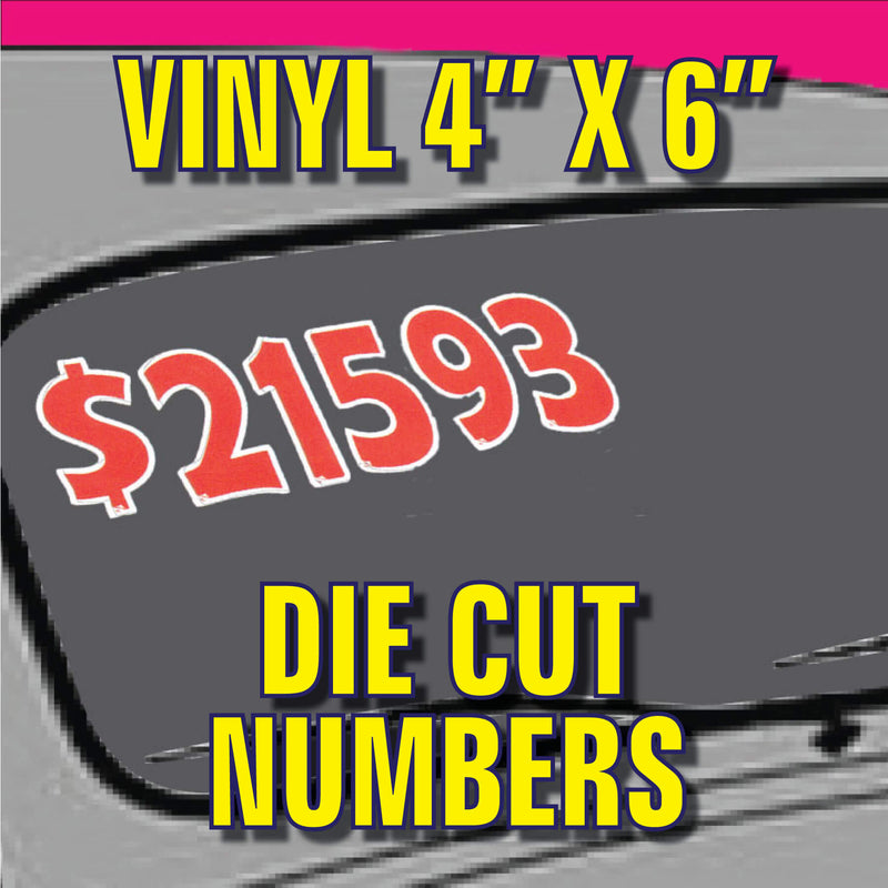 Vinyl Numbers 6" tall Red White Die Cut