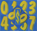 Vinyl Numbers 7 1/2" tall Blue Yellow
