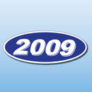 Vinyl Oval Year Decals 4 Digit Blue, White