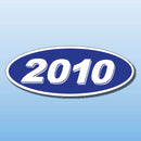 Vinyl Oval Year Decals 4 Digit Blue, White