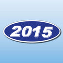 Vinyl Oval Year Decals 4 Digit Blue, White