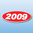 Vinyl Oval Year Decals 4 Digit Red, White