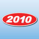 Vinyl Oval Year Decals 4 Digit Red, White