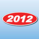 Vinyl Oval Year Decals 4 Digit Red, White