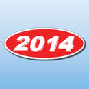 Vinyl Oval Year Decals 4 Digit Red, White