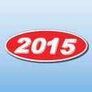 Vinyl Oval Year Decals 4 Digit Red, White