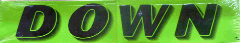 Vinyl 14 1/2" Slogans DOWN chartreuce-green