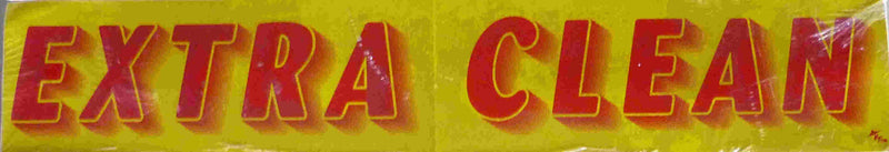 Vinyl 14 1/2" Slogans EXTRA CLEAN red yellow