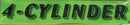 Vinyl 14 1/2" Slogans Four Cylinder chartreuce-green