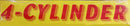 Vinyl 14 1/2" Slogans Four Cylinder red yellow