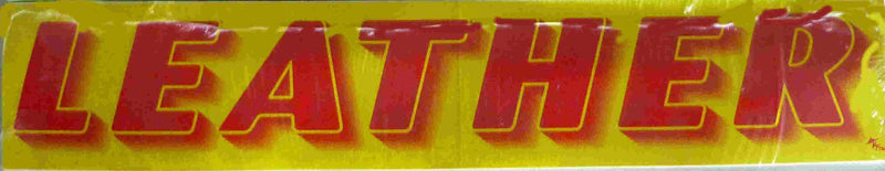 Vinyl 14 1/2" Slogans LEATHER red yellow