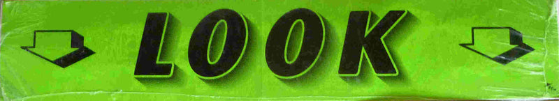 Vinyl 14 1/2" Slogans LOOK chartreuce-green