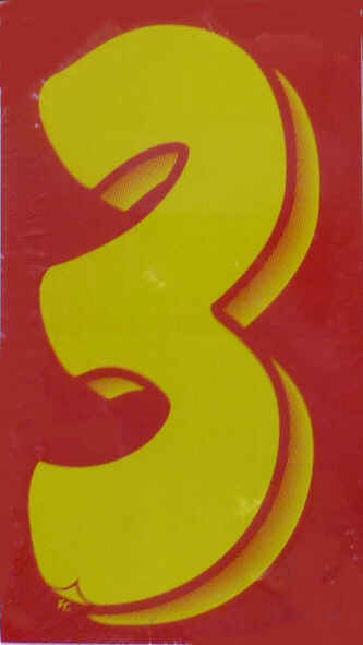 Vinyl Numbers 7 1/2" tall Red Yellow
