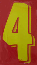 Vinyl Numbers 7 1/2" tall Red Yellow