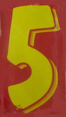 Vinyl Numbers 7 1/2" tall Red Yellow