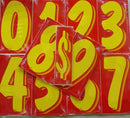 Vinyl Numbers Red Yellow 11 1/2' tall