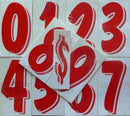 Vinyl Numbers 7 1/2" tall Red White9
