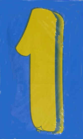 Vinyl Numbers 7 1/2" tall Blue Yellow