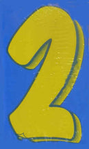 Vinyl Numbers 7 1/2" tall Blue Yellow