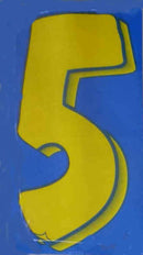 Vinyl Numbers 7 1/2" tall Blue Yellow