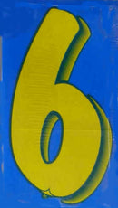 Vinyl Numbers 7 1/2" tall Blue Yellow