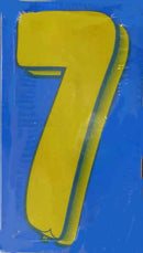 Vinyl Numbers 7 1/2" tall Blue Yellow