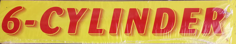 Vinyl 14 1/2" Slogans SIX CYLINDER red yellow