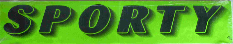 Vinyl 14 1/2" Slogans SPORTY chartreuce-green
