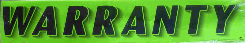 Vinyl 14 1/2" Slogans WARRANTY chartreuce-green